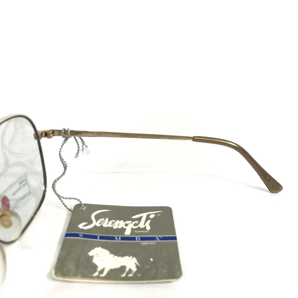 Vintage Serengeti Sunglasses Mens 5078M Species Gold Aviator Blue Photochromic